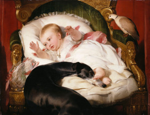 Art Prints of Victoria Princess Royal with Eos by Edwin Henry Landseer