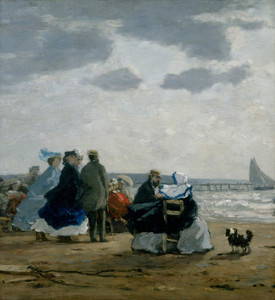 Art Prints of On the Beach, Dieppe by Eugene Boudin