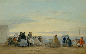 Art Prints of The Beach at Sunset by Eugene Boudin