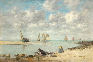 Art Prints of Washerwoman near Trouville by Eugene Boudin