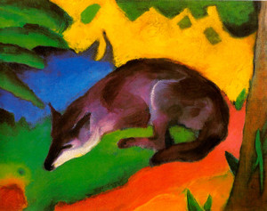 Art Prints of Blue-Black Fox by Franz Marc