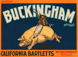 Art Prints of 014 Buckingham California Bartletts, Fruit Crate Labels