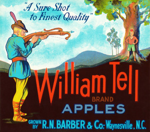 Art Prints of |Art Prints of 087 William Tell Apples, Fruit Crate Labels