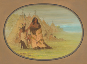 Art Prints of Puncah Chief Surranded by His Family by George Catlin