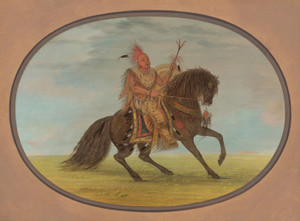 Art Prints of The Running Fox on a Fine Horse Saukie by George Catlin