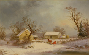 Art Prints of Winter, Time on the Farm by George Henry Durrie