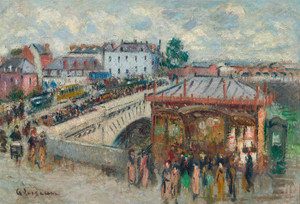 Art Prints of Tram Station, Crow bridge, Rouen by Gustave Loiseau