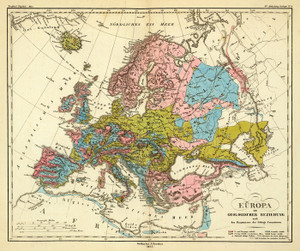 Art Prints of Geological Relationships of Europe (2515031) by Heinrich Berghaus