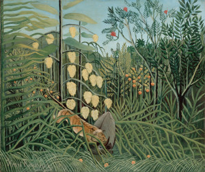 Art Prints of In a Tropical Forest Struggle Between Tiger and Bull by Henri Rousseau