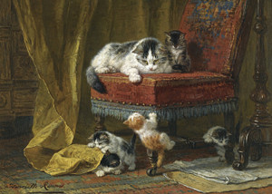 Art Prints of A Mother's Pride by Henriette Ronner Knip