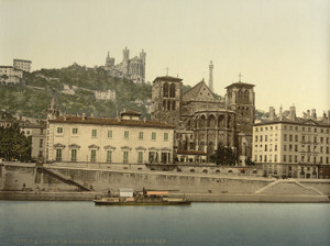 Art Prints of Cathedral and Notre Dame de Fourviere, Lyons, France (387329)
