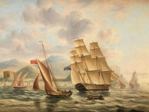 Art Prints of Shipping off Palermo in the Mediterranean by James Edward Buttersworth