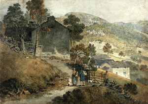 Art Prints of Landscape with Cottages and Figures by James Ward