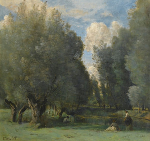 Art Prints of Fishing in the Willows by Camille Corot