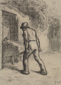 Art Prints of Study for Man with a Wheelbarrow by Jean-Francois Millet
