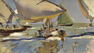 Art Prints of Boats on the Beach II by Joaquin Sorolla y Bastida