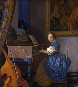 Art Prints of A Lady Seated at a Virginal by Johannes Vermeer