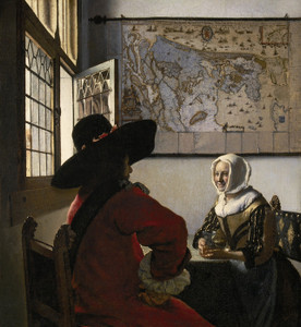 Art Prints of Officer and Laughing Girl by Johannes Vermeer