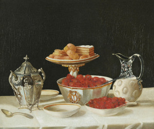 Art Prints of Still Life of Strawberries and Cream by John F. Francis