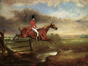 Art Prints of Henry August Craven Clearing a Brook with Hounds by John Ferneley