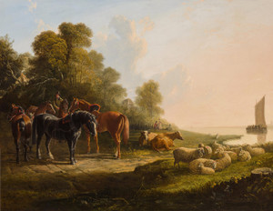 Art Prints of Awaiting the Return of the Ferry by John Frederick Herring