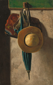 Art Prints of Straw Hat, Bag and Umbrella by John Frederick Peto