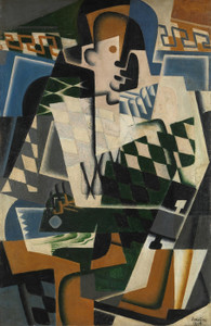 Art Prints of Harlequin with a Guitar by Juan Gris