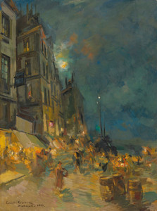 Art Prints of Marseilles Quay by Night by Konstantin Alexeevich Korovin