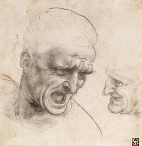Art Prints of Two Warrior's Heads for the Battle of Anghiari by Leonardo da Vinci