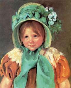Art Prints of Sara in a Green Bonnet by Mary Cassatt