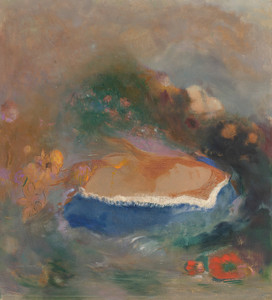 Art Prints of Ophelia, the Blue Cloak on the Waters by Odilon Redon