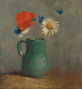Art Prints of Poppy and Daisy in a Pitcher by Odilon Redon