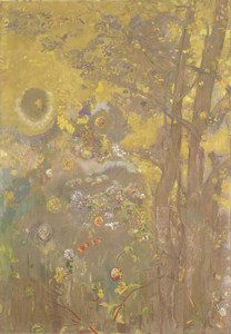 Art Prints of Trees on a Yellow Background by Odilon Redon