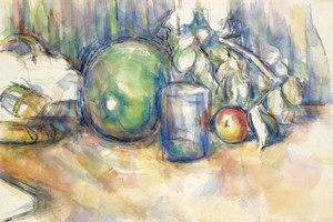 Art Prints of Still Life with Green Melon by Paul Cezanne