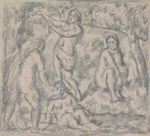 Art Prints of Study of Four Woman Bathing by Paul Cezanne