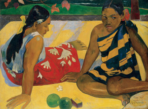 Art Prints of Parau Api (What News) by Paul Gauguin