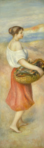 Art Prints of Girl with a Basket of Fish by Pierre-Auguste Renoir