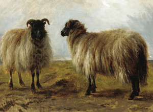 Art Prints of Two Rams in a Landscape by Rosa Bonheur