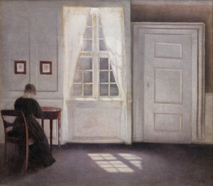 Art Prints of A Room in the Artist's Home by Vilhelm Hammershoi