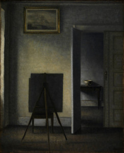 Art Prints of Interior with the Artist's Easel by Vilhelm Hammershoi