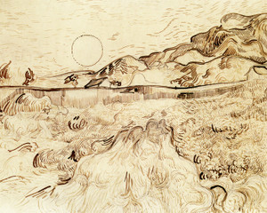 Art Prints of Enclosed Wheatfield with Reaper, 1889 by Vincent Van Gogh
