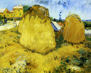 Art Prints of Haystacks in Provence by Vincent Van Gogh