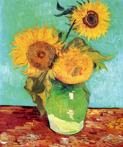 Art Prints of Three Sunflowers in a Vase, 1888 by Vincent Van Gogh