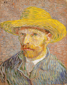Art Prints of Self Portrait in a Straw Hat I by Vincent Van Gogh