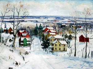 Art Prints of Village in Snow by Walter Baum