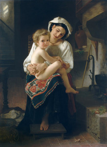 Art Prints of Young Mother Gazing at her Child by William Bouguereau