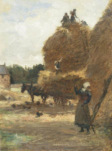 Art Prints of Stacking the Corn by William Kay Blacklock