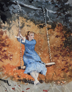 Art Prints of Girl on a Swing by Winslow Homer