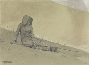 Art Prints of Girl Seated on a Hillside by Winslow Homer