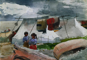 Art Prints of Indian Camp Roberval, Quebec, Canada by Winslow Homer